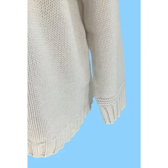 Vintage Ivory Turtleneck Pullover Sweater With Snowflake Knit Design Size M - Picture 3 of 10